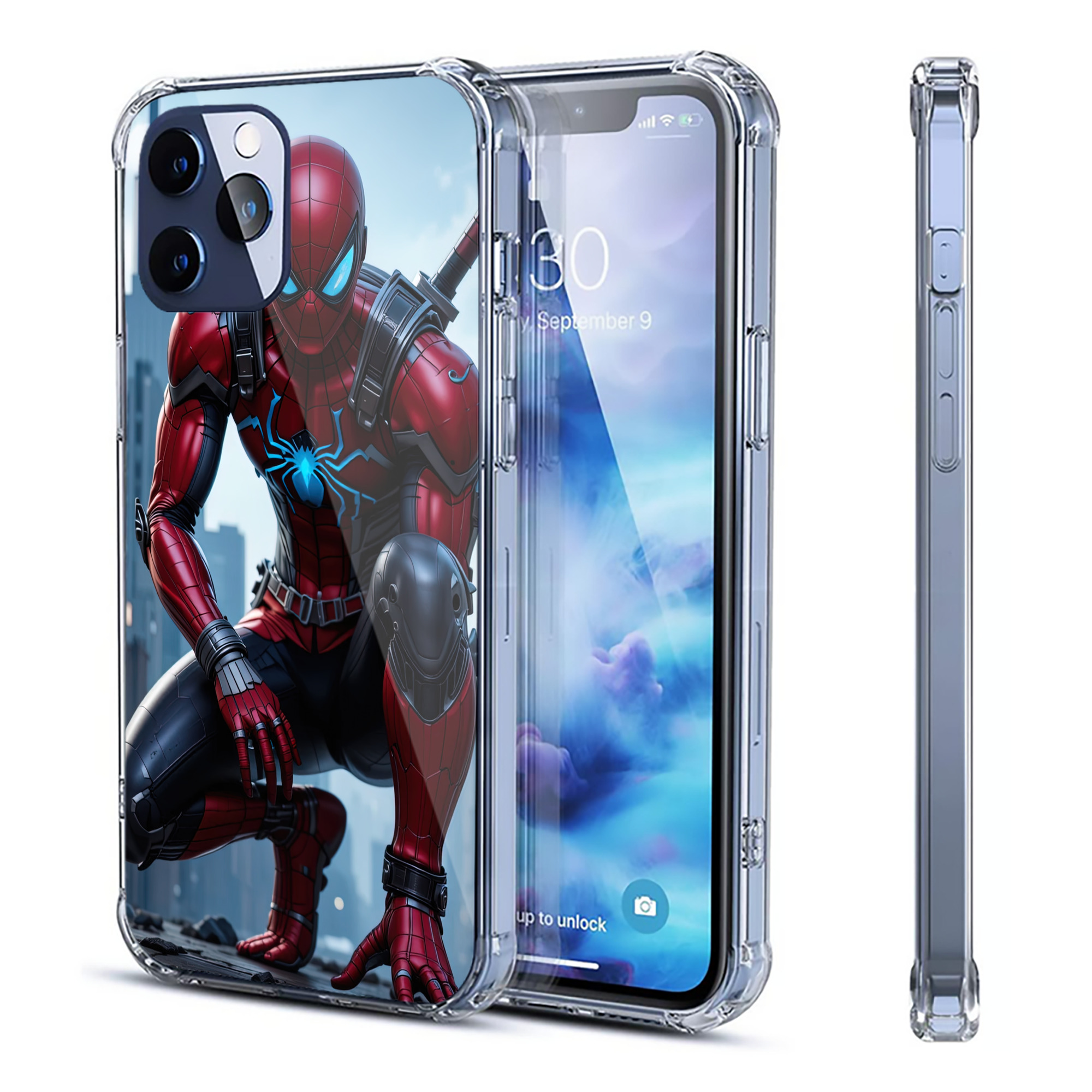 （画像用） Spider Man スパイダーマン 【iPhone 12シリーズ対応】透明スマホケース（クリアソフトケース）